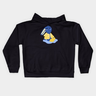 River Bunny sitting in a puddle Kids Hoodie